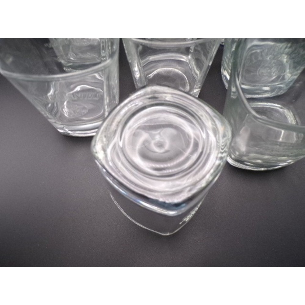 Jack Daniels Old No 7 Whiskey Shot Glasses Square Embossed Clear Set‎ of 8 - Picture 3 of 4
